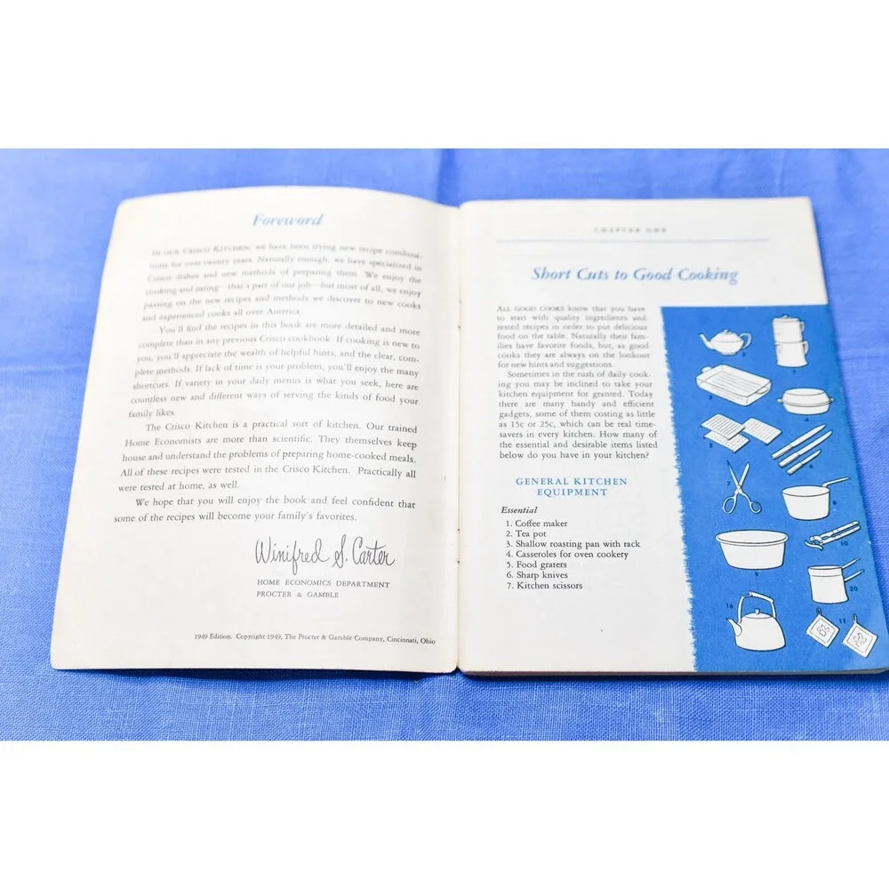 Vintage 1949 New Recipes for Good Eating Crisco Cookbook